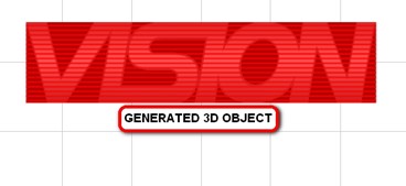 Vision logo as a 3D Generated object.