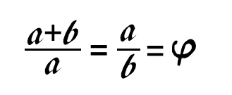 Mathematical equation for the golden ratio.