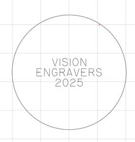 Object centered inside another object in Vision Engraving Software.